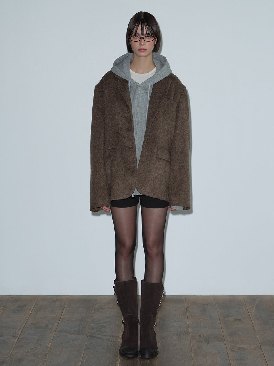 Margarin Fingers - Classic Single Wool Jacket (Brown) product image 1 | TRAB K-Fashion Australia