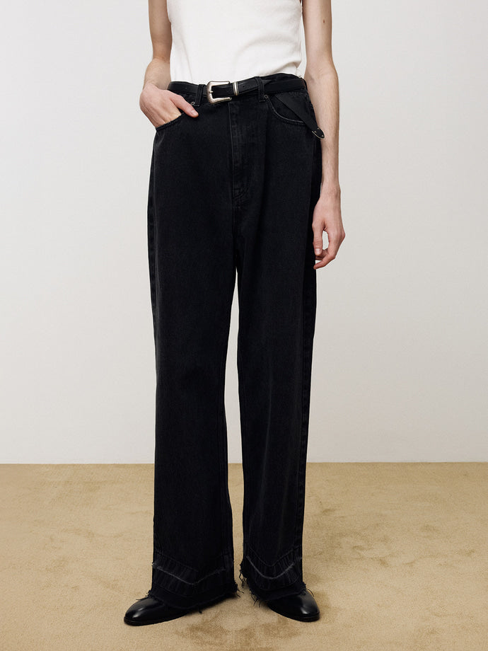 Tonywack - Wide-Leg Denim Jeans (Faded Black) product image 1 | TRAB K-Fashion Australia