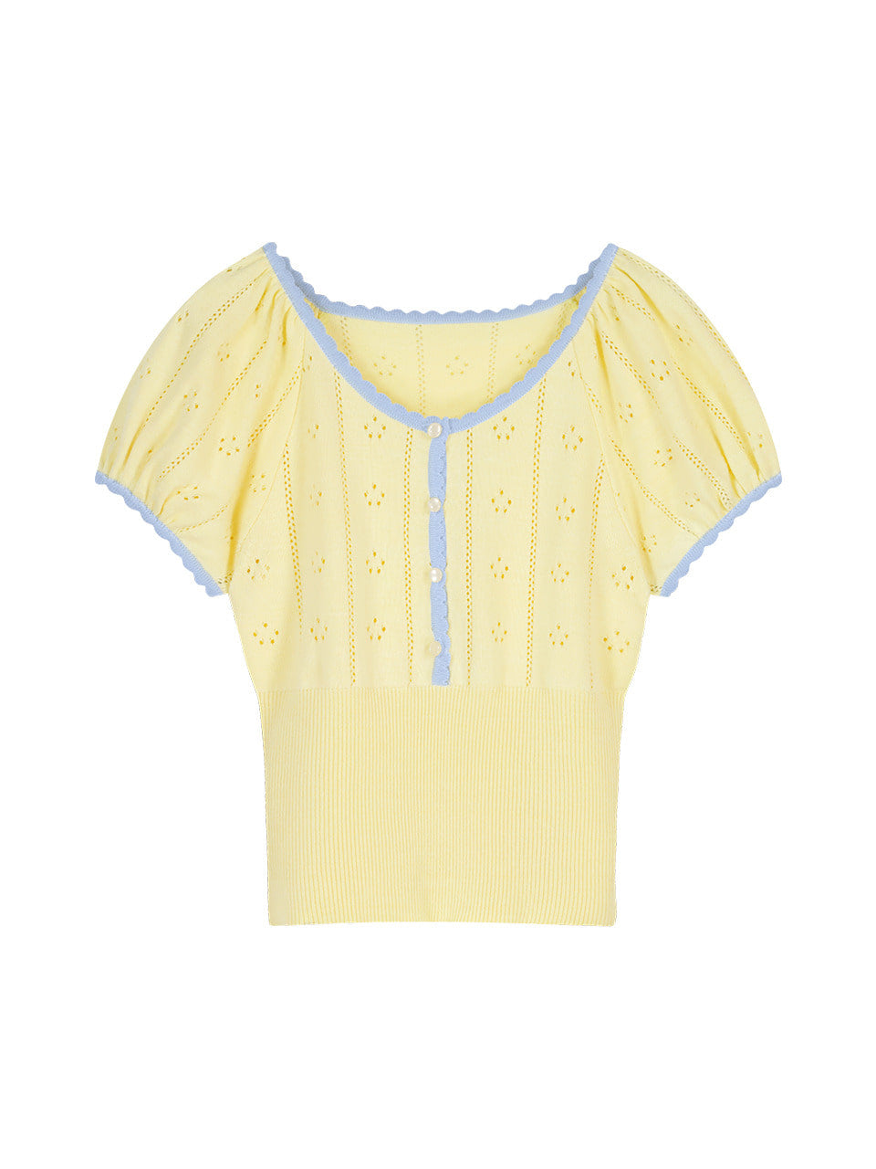 Margarin Fingers - Petit Pointelle Knit (Light Yellow) product image 2 | TRAB K-Fashion Australia