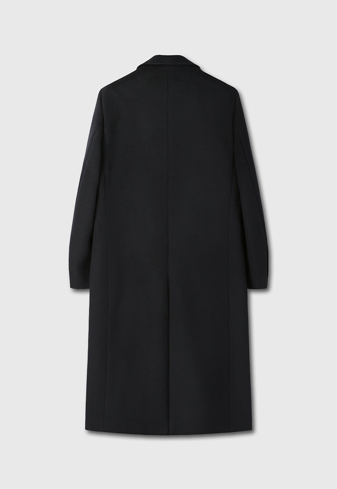 Tonywack - Cashmere Single-Breasted Tailored Wrap Coat (Dark Navy) product image 9 | TRAB K-Fashion Australia