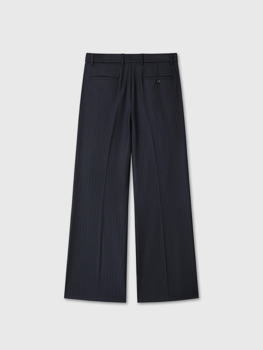 Tonywack - Pinstriped Wool Belted Trousers (Navy Pinstripe) product image 10 | TRAB K-Fashion Australia