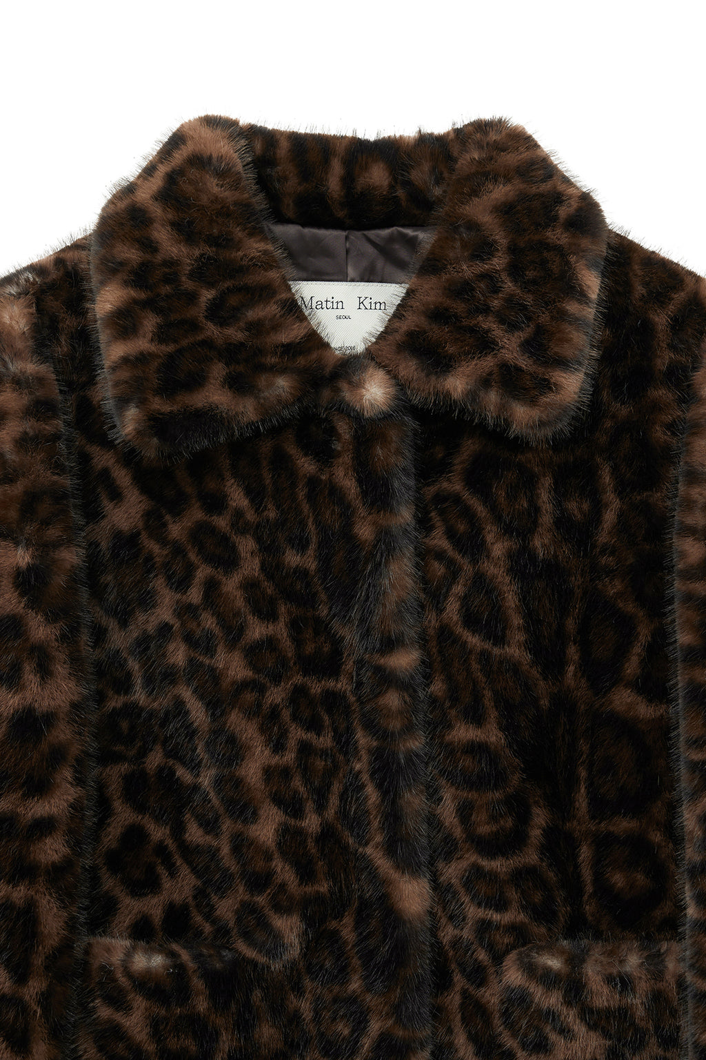 Matin Kim - Leopard Fur Crop Jacket (Brown) product image 4 | TRAB K-Fashion Australia