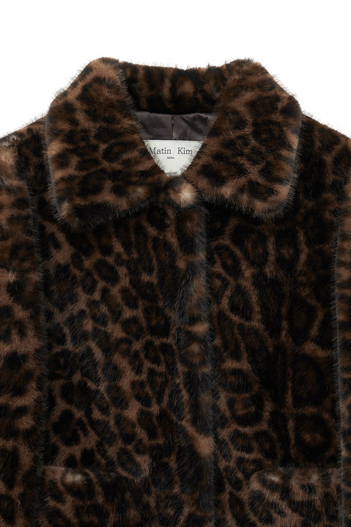 Matin Kim - Leopard Fur Crop Jacket (Brown) product image 4 | TRAB K-Fashion Australia