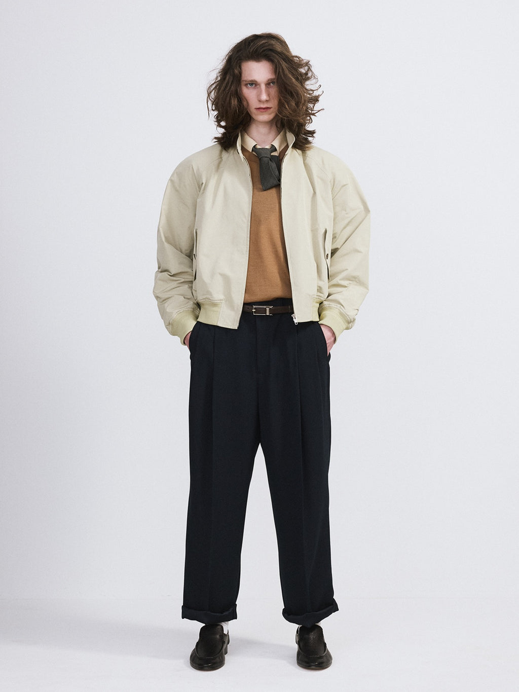 Recto - Crop Harrington Jumper (Light Khaki) product image 1 | TRAB K-Fashion Australia
