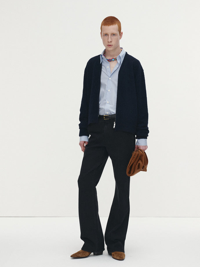 Tonywack - Baby Alpaca Brushed Zip Cardigan (Navy) product image 6 | TRAB K-Fashion Australia