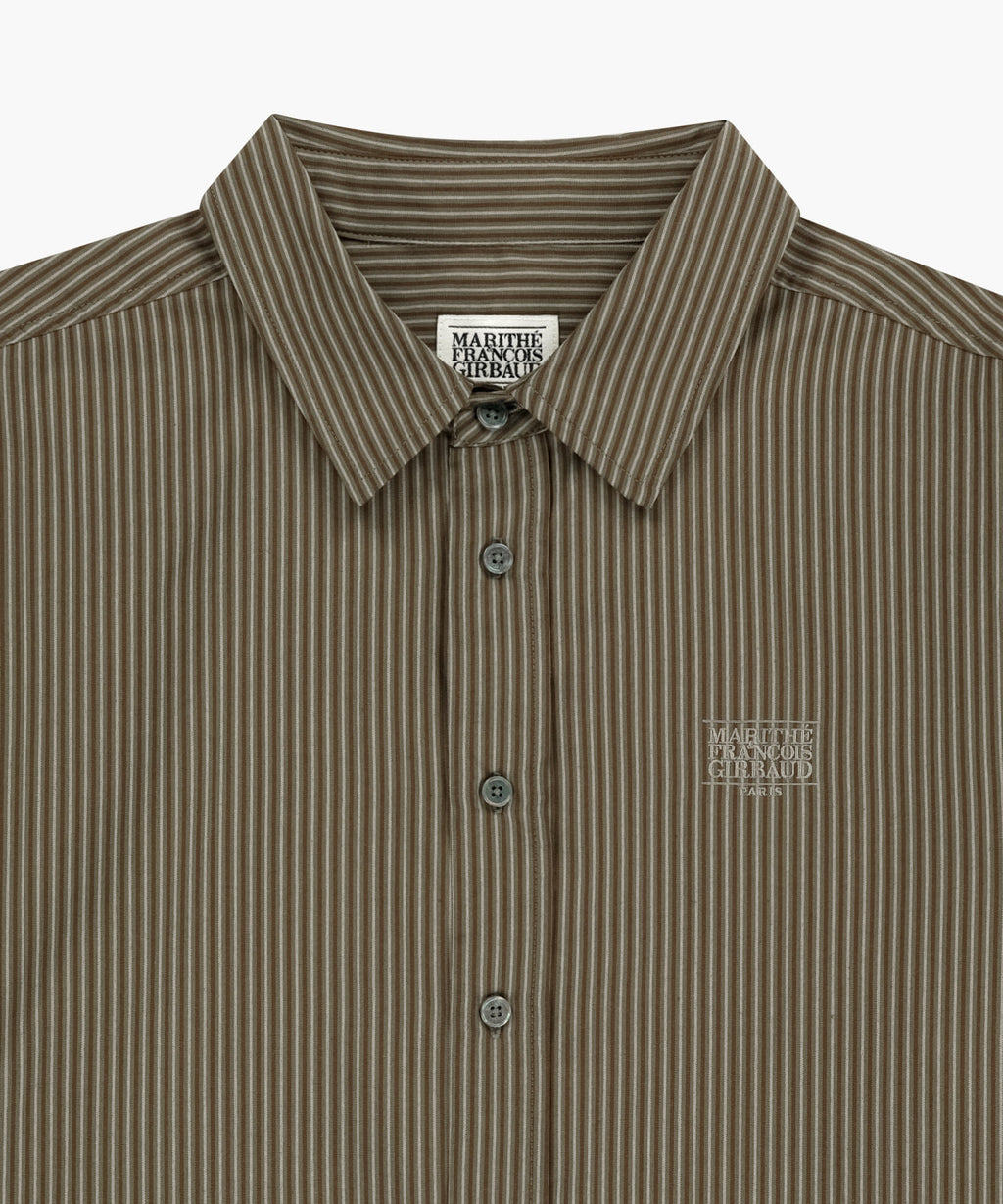 Marithe & Francois Girbaud - Stripe Pattern Shirt (Brown) product image 3 | TRAB K-Fashion Australia