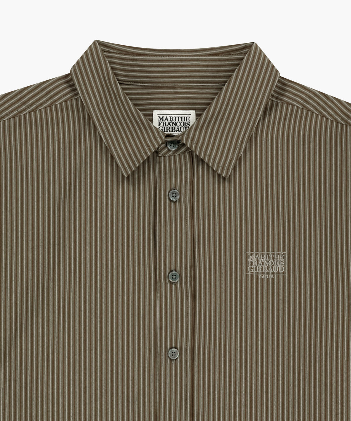 Marithe & Francois Girbaud - Stripe Pattern Shirt (Brown) product image 3 | TRAB K-Fashion Australia