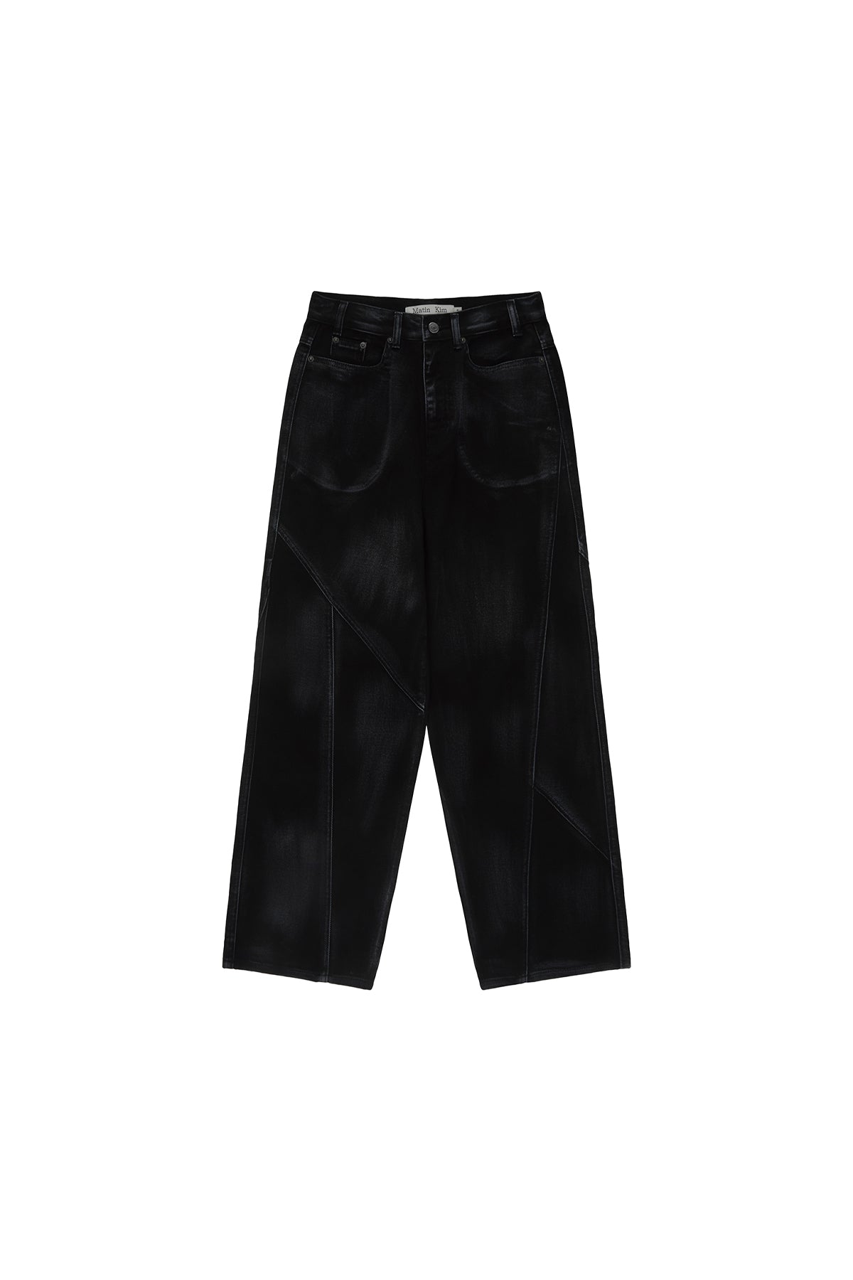 Matin Kim - Line Point Painting Denim Pants (White) product image 11 | TRAB K-Fashion Australia