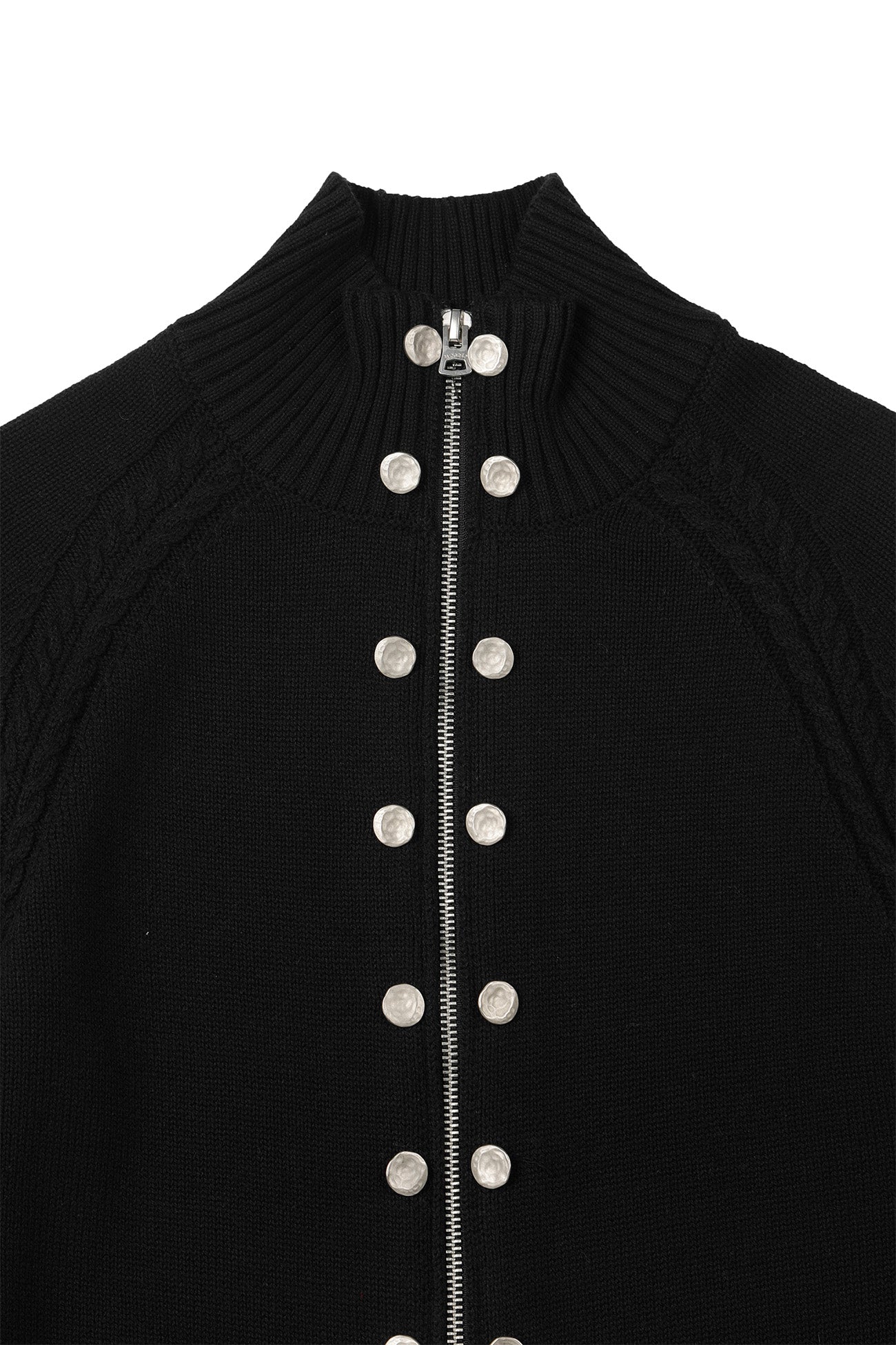 Deinet - High-Neck Stud Knit Outer (Black) product image 14 | TRAB K-Fashion Australia