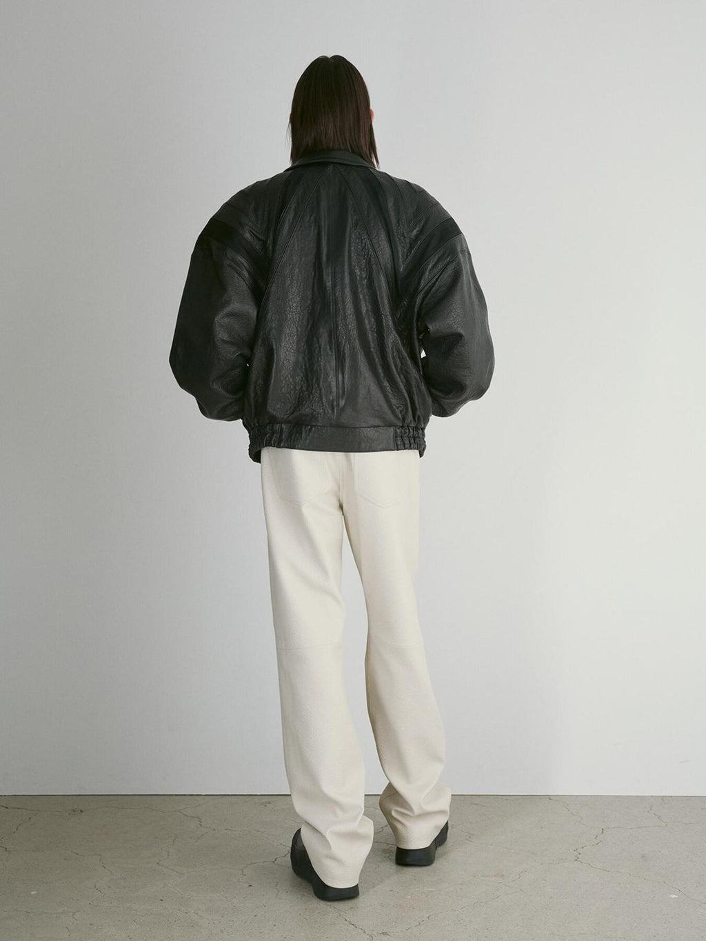 Recto - 70S Lucas Leather Bomber Jumper (Black) product image 4 | TRAB K-Fashion Australia