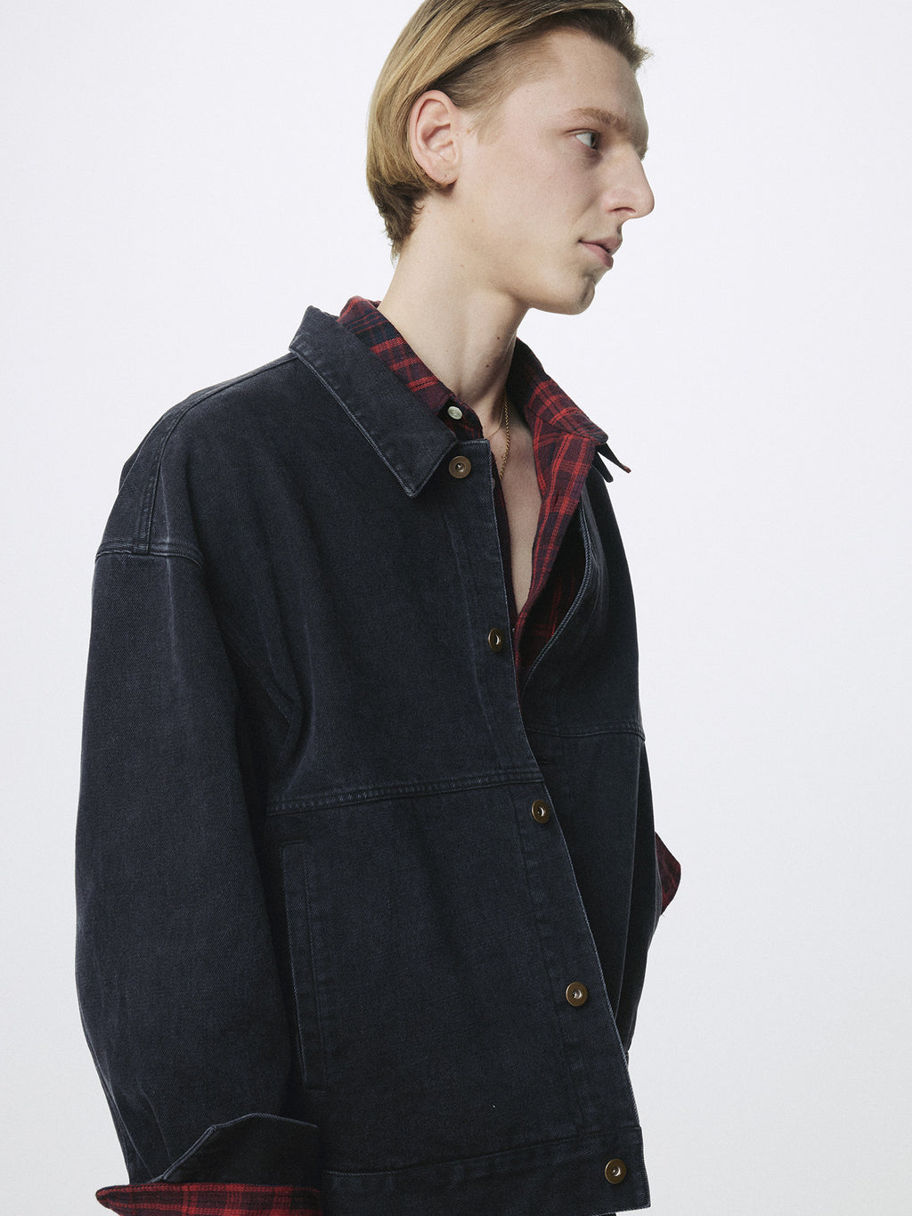 Tonywack - Relaxed Denim Blouson Jacket (Faded Black) product image 8 | TRAB K-Fashion Australia