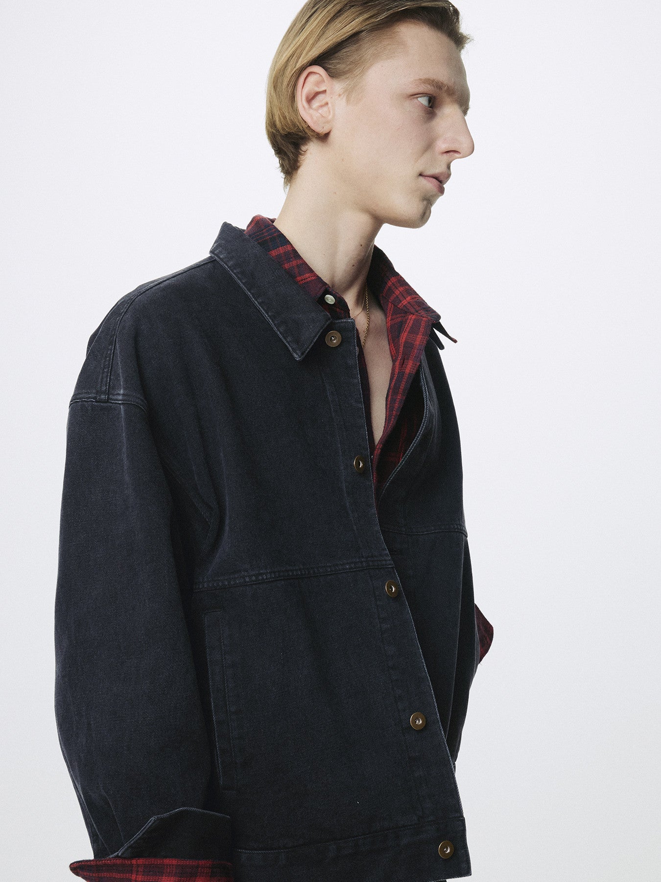 Tonywack - Relaxed Denim Blouson Jacket (Faded Black) product image 8 | TRAB K-Fashion Australia