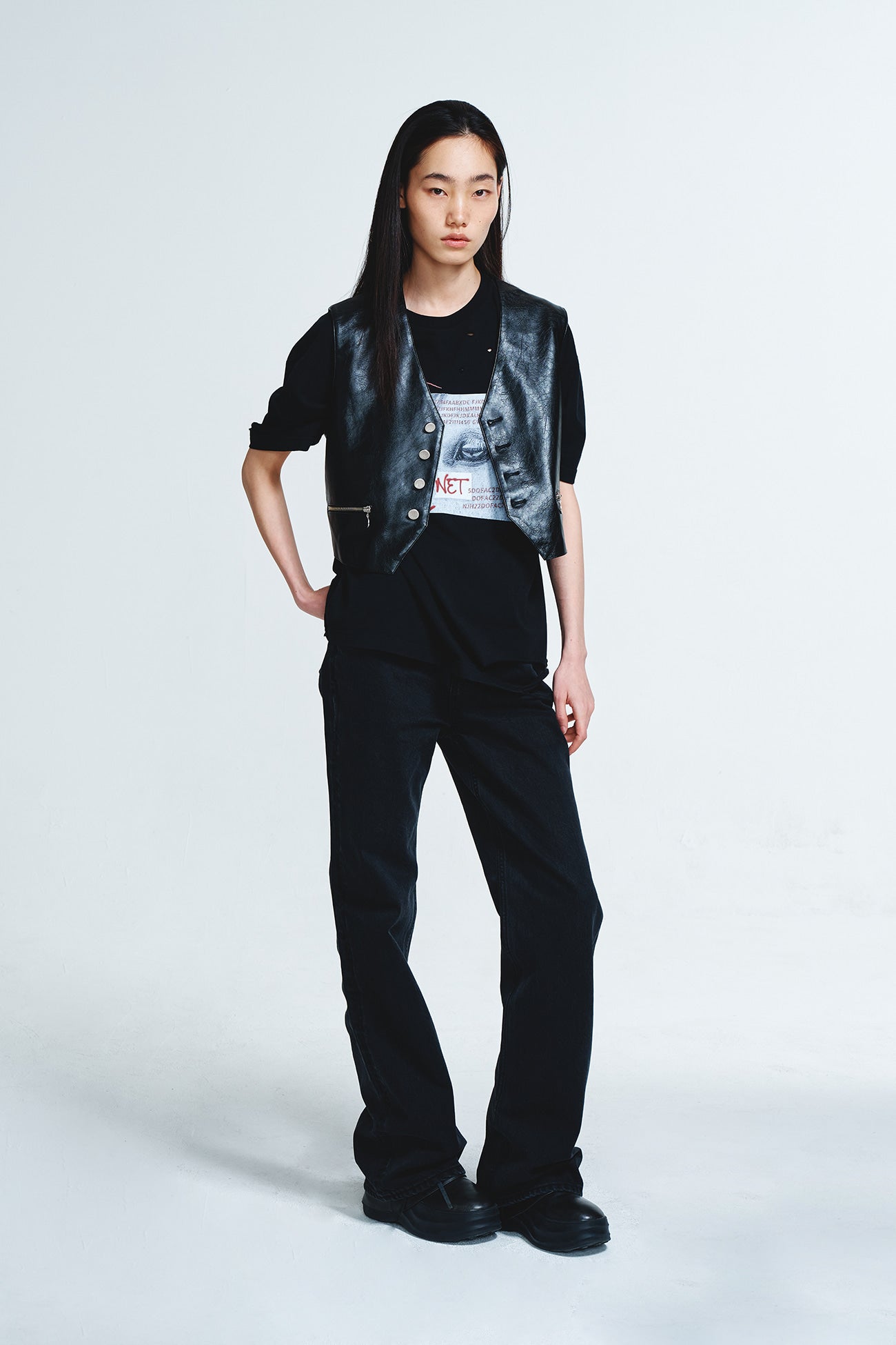 Deinet - Faux Leather Vest (Black) product image 6 | TRAB K-Fashion Australia