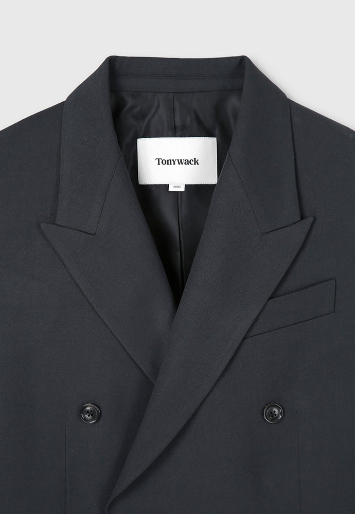 Tonywack - Wool Twill Double-Breasted Tailored Blazer (Carbon Grey) product image 12 | TRAB K-Fashion Australia