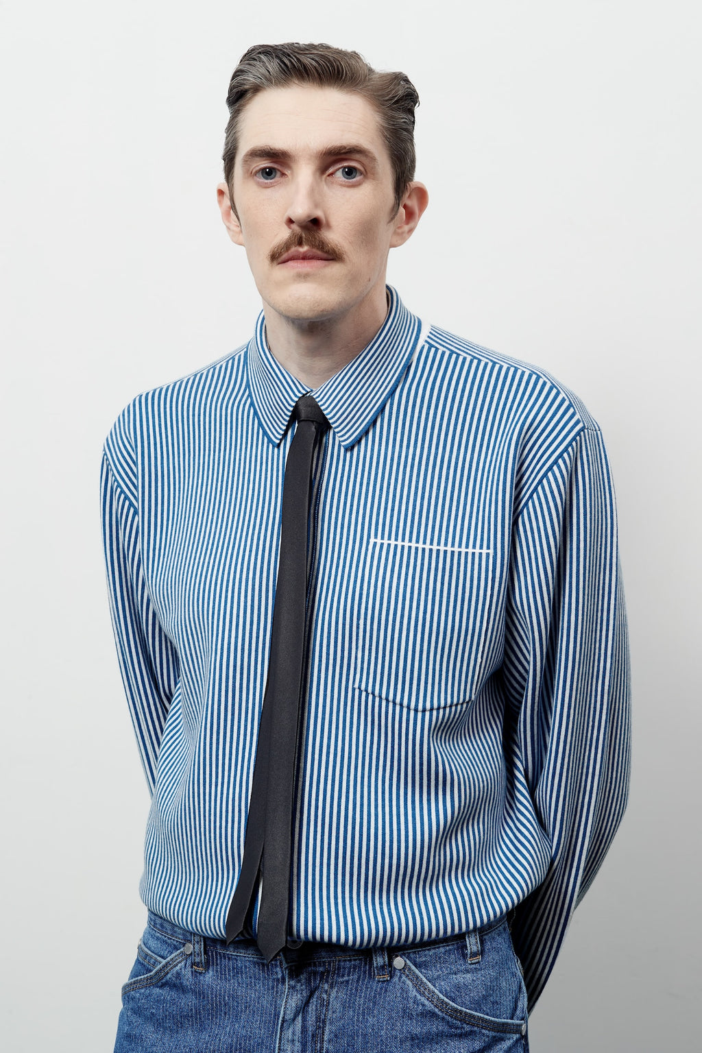 Stu - Stripe Knit Shirt (Blue) product image 15 | TRAB K-Fashion Australia