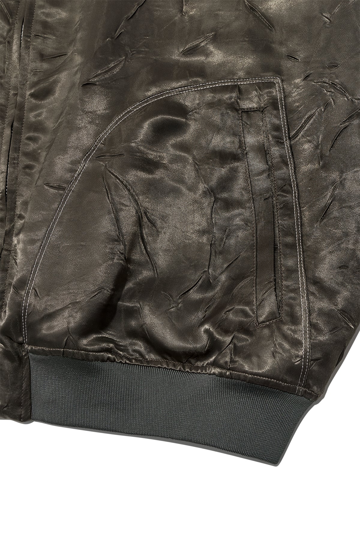 Matin Kim - Back Logo Crinkle Blouson (Khaki) product image 4 | TRAB K-Fashion Australia