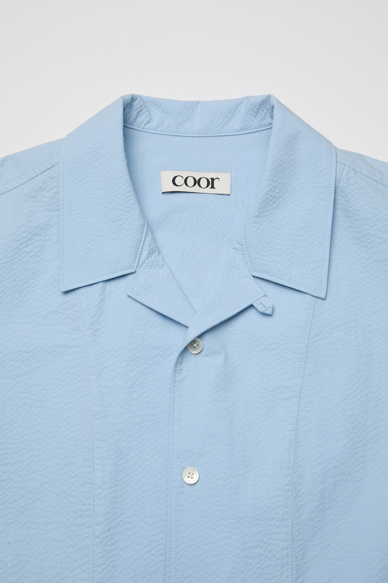 Coor - Panel Line Camp Collar Half Shirt (Sky Blue) product image 6 | TRAB K-Fashion Australia