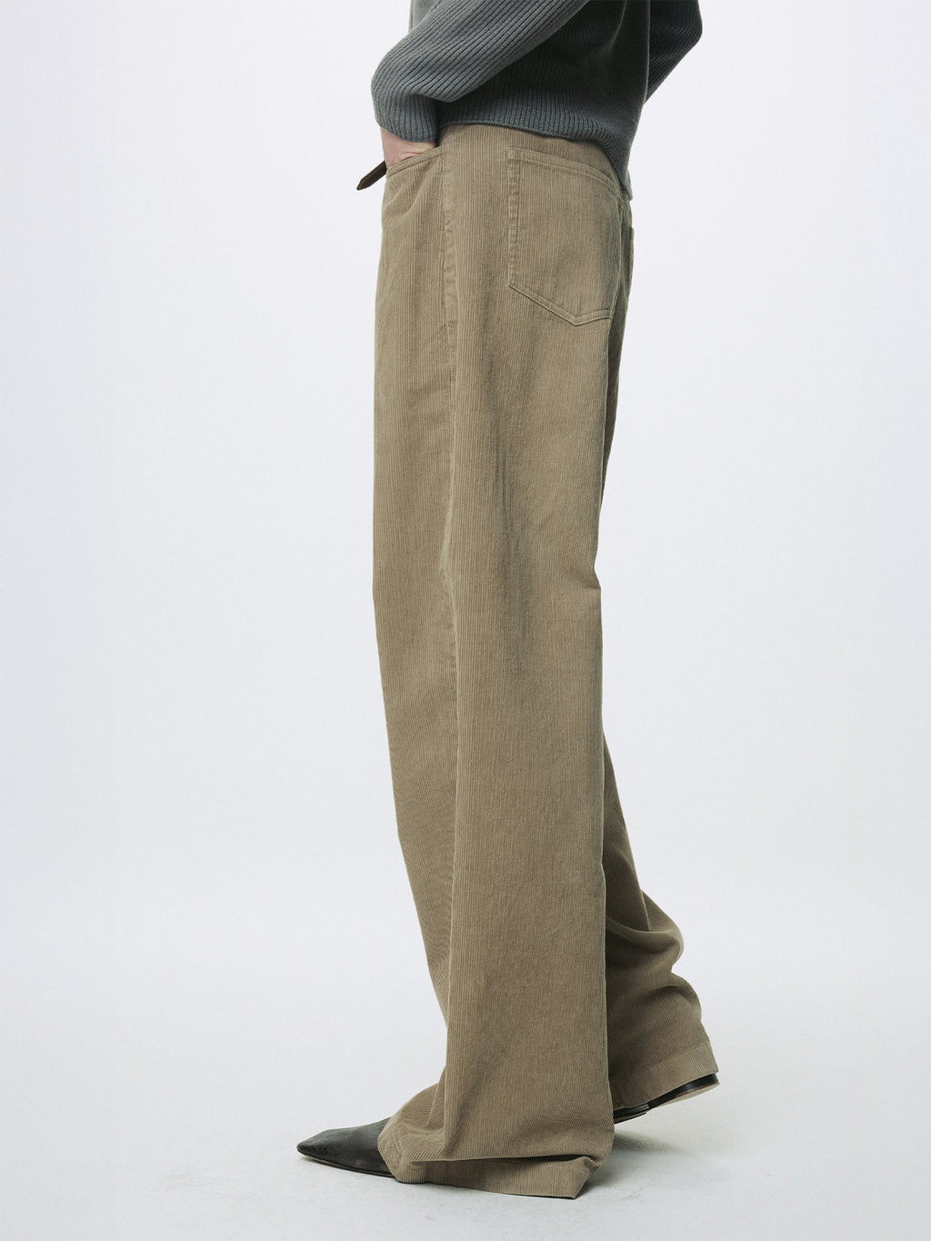 Tonywack - Washed Corduroy Wide-Leg Pants (Beige) product image 4 | TRAB K-Fashion Australia