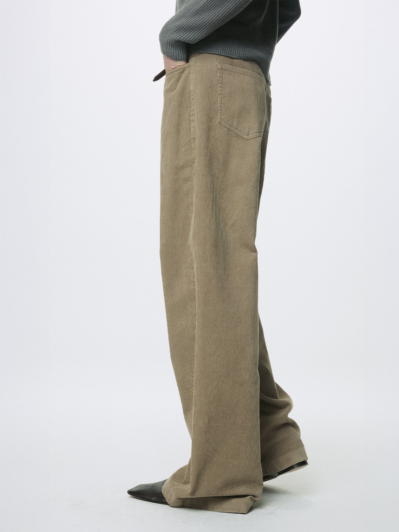 Tonywack - Washed Corduroy Wide-Leg Pants (Beige) product image 4 | TRAB K-Fashion Australia
