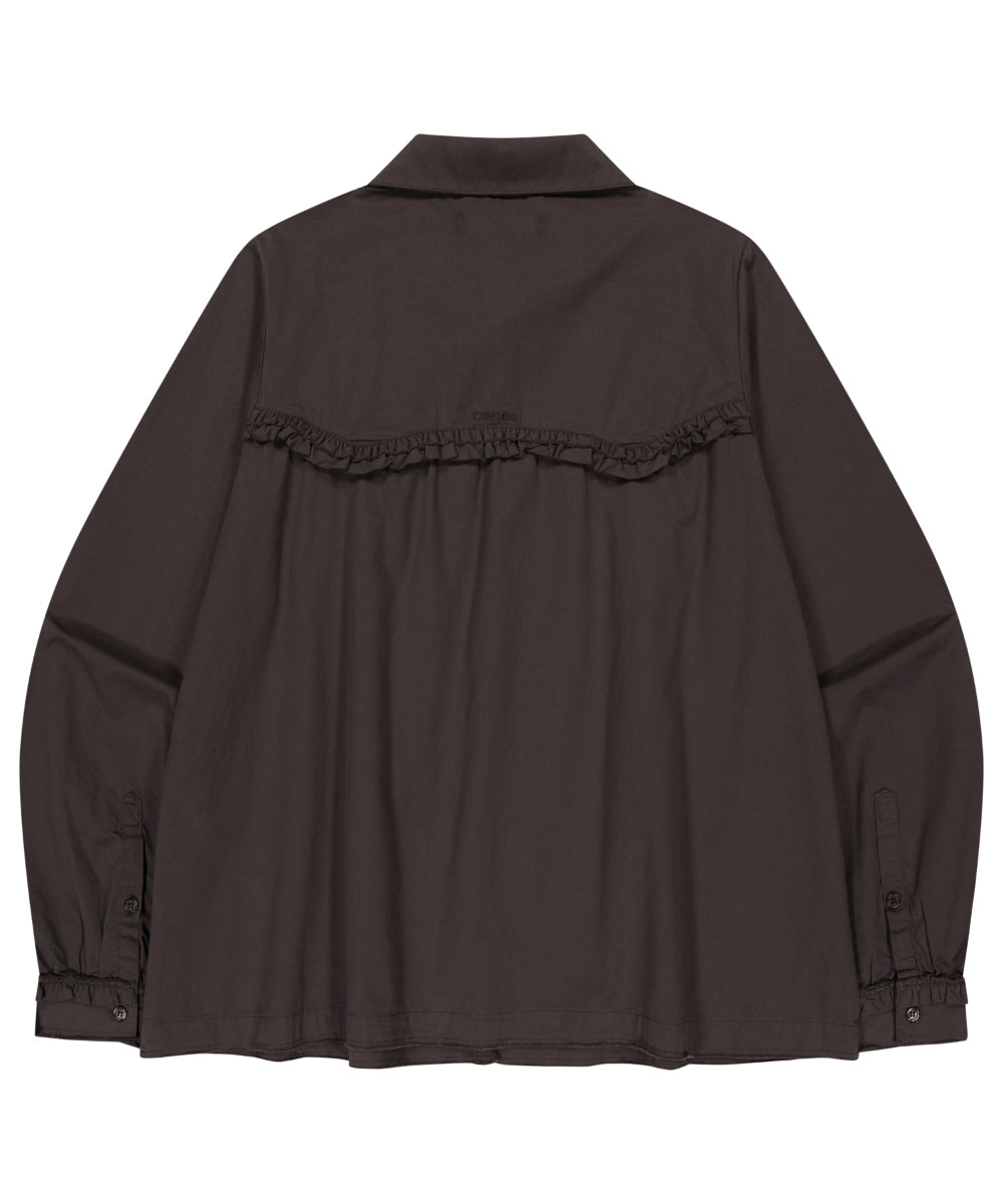 Coyseio - Rough Cut Frill Shirt (Brown) product image 15 | TRAB K-Fashion Australia