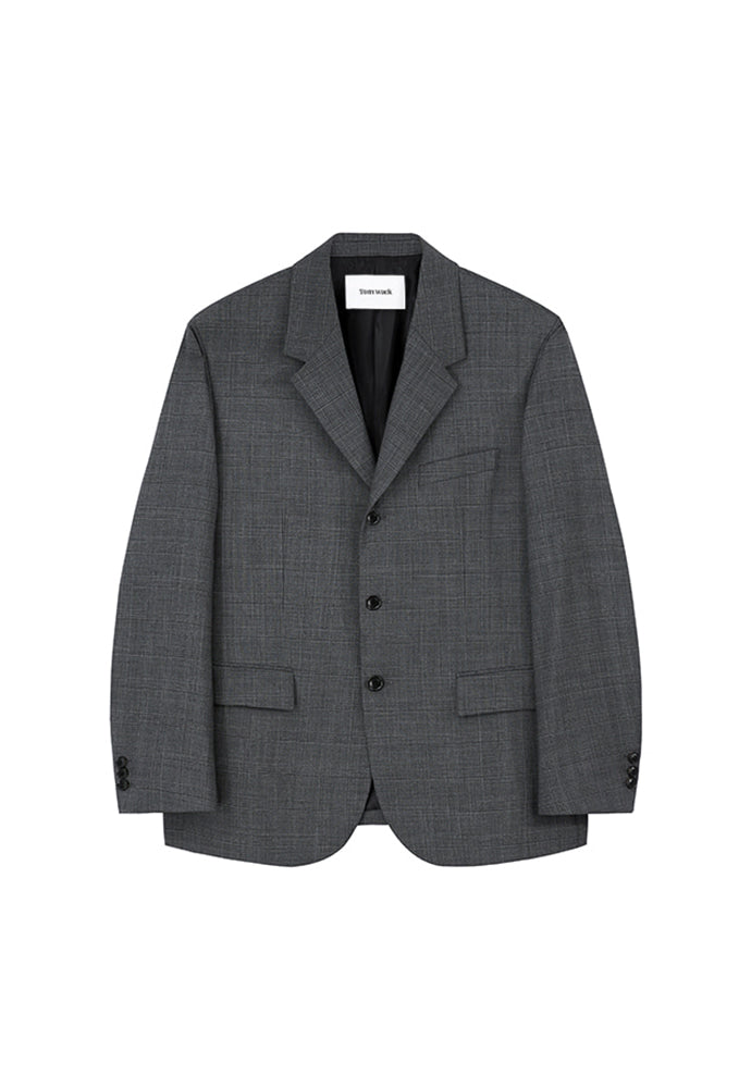 Tonywack - Crudo 3-Button Single Blazer (Mid Grey Check) product image 5 | TRAB K-Fashion Australia