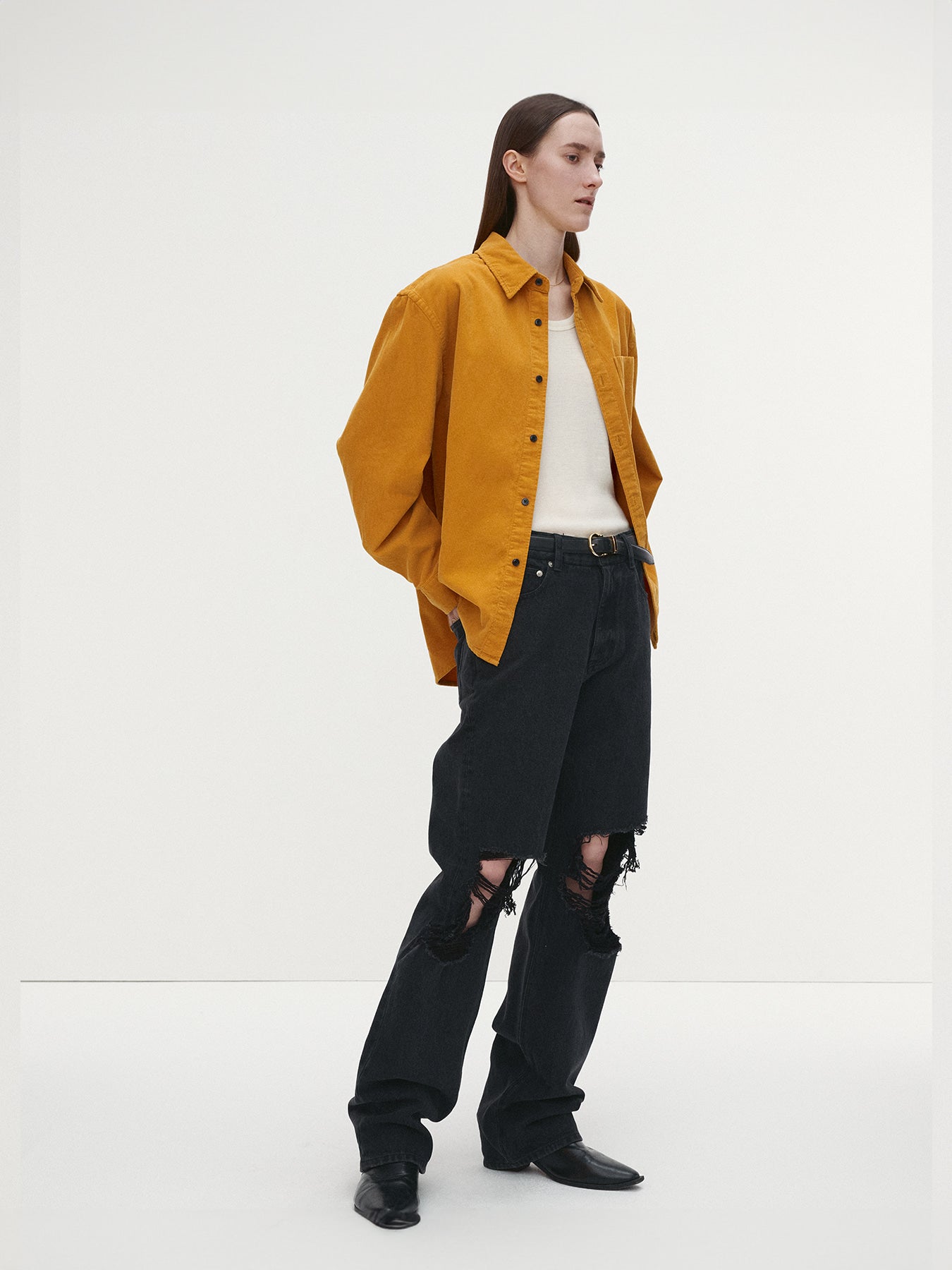 Tonywack - Washed Corduroy Distressed Shirt (Mustard) product image 5 | TRAB K-Fashion Australia