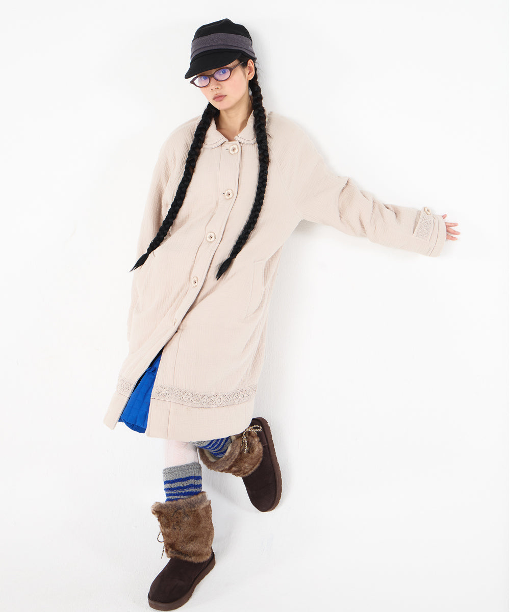 Coyseio - Soft Stitch Padded Coat (Light Beige) product image 4 | TRAB K-Fashion Australia
