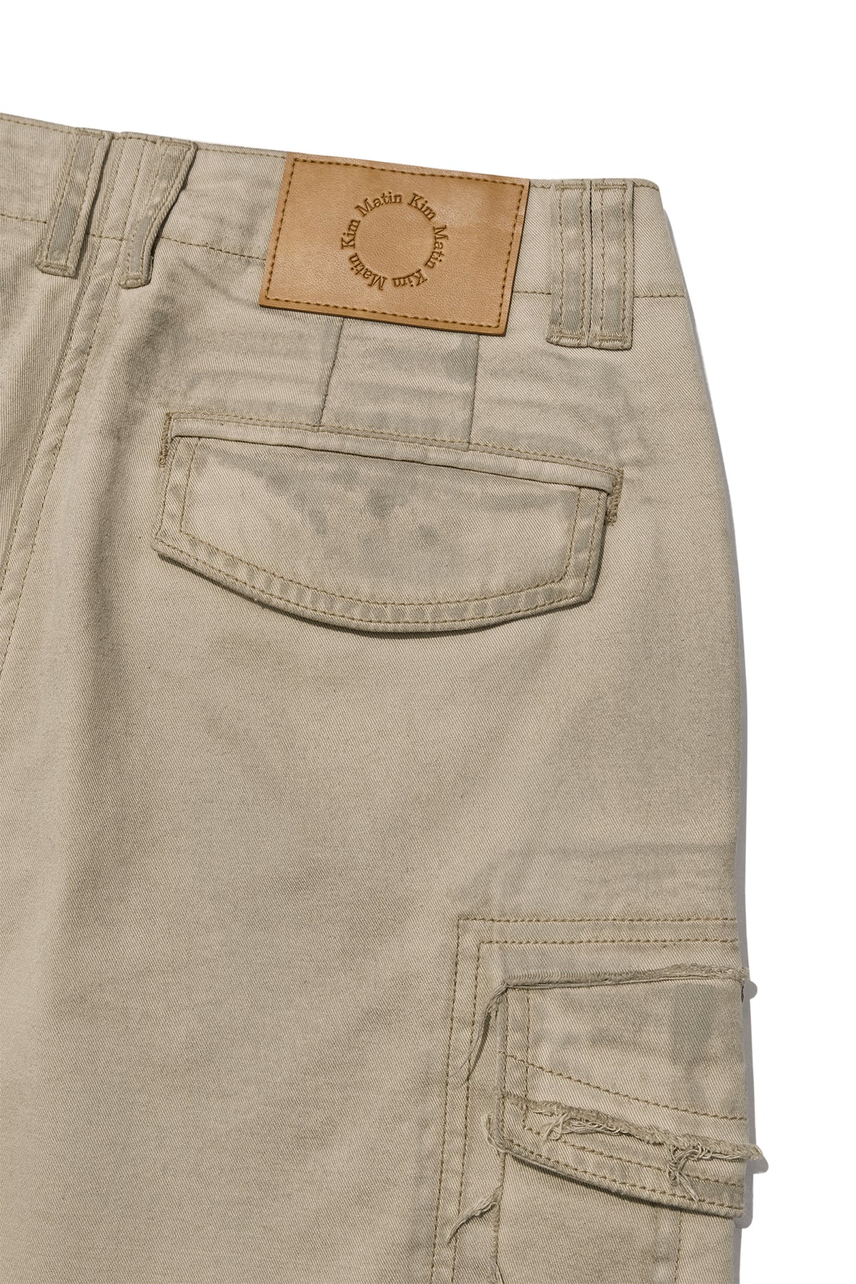Matin Kim - Washed Cotton Cargo Pants (Beige) product image 6 | TRAB K-Fashion Australia