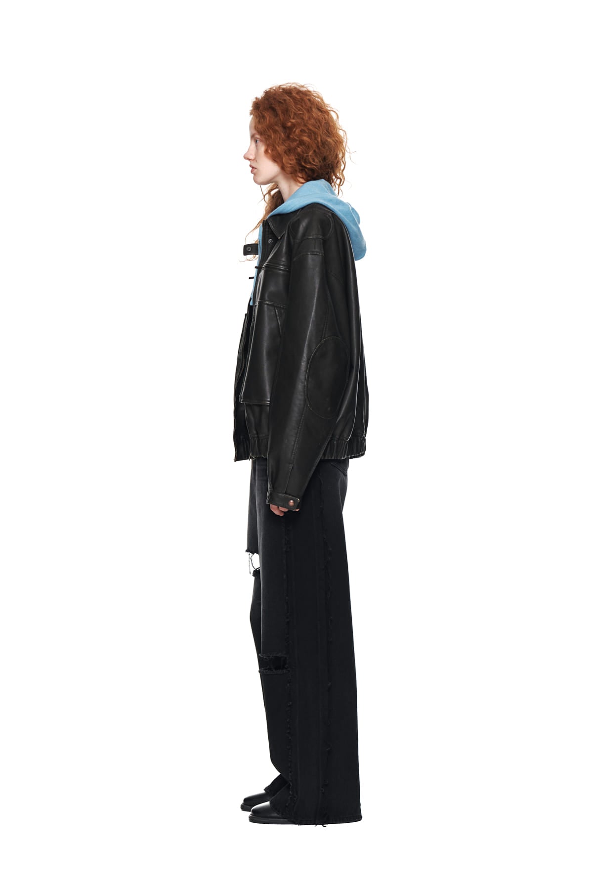 Matin Kim - Big Damage Brush Denim Pants (Black) product image 6 | TRAB K-Fashion Australia