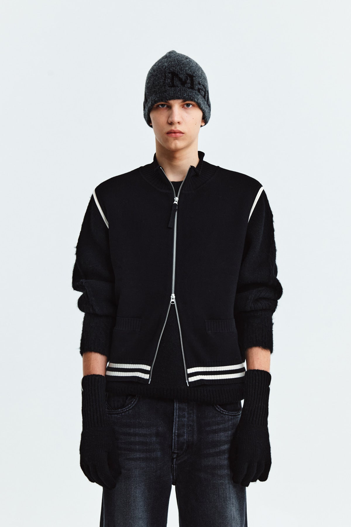 Matin Kim - Spell Point Stripe Knit Vest (Black) product image 12 | TRAB K-Fashion Australia