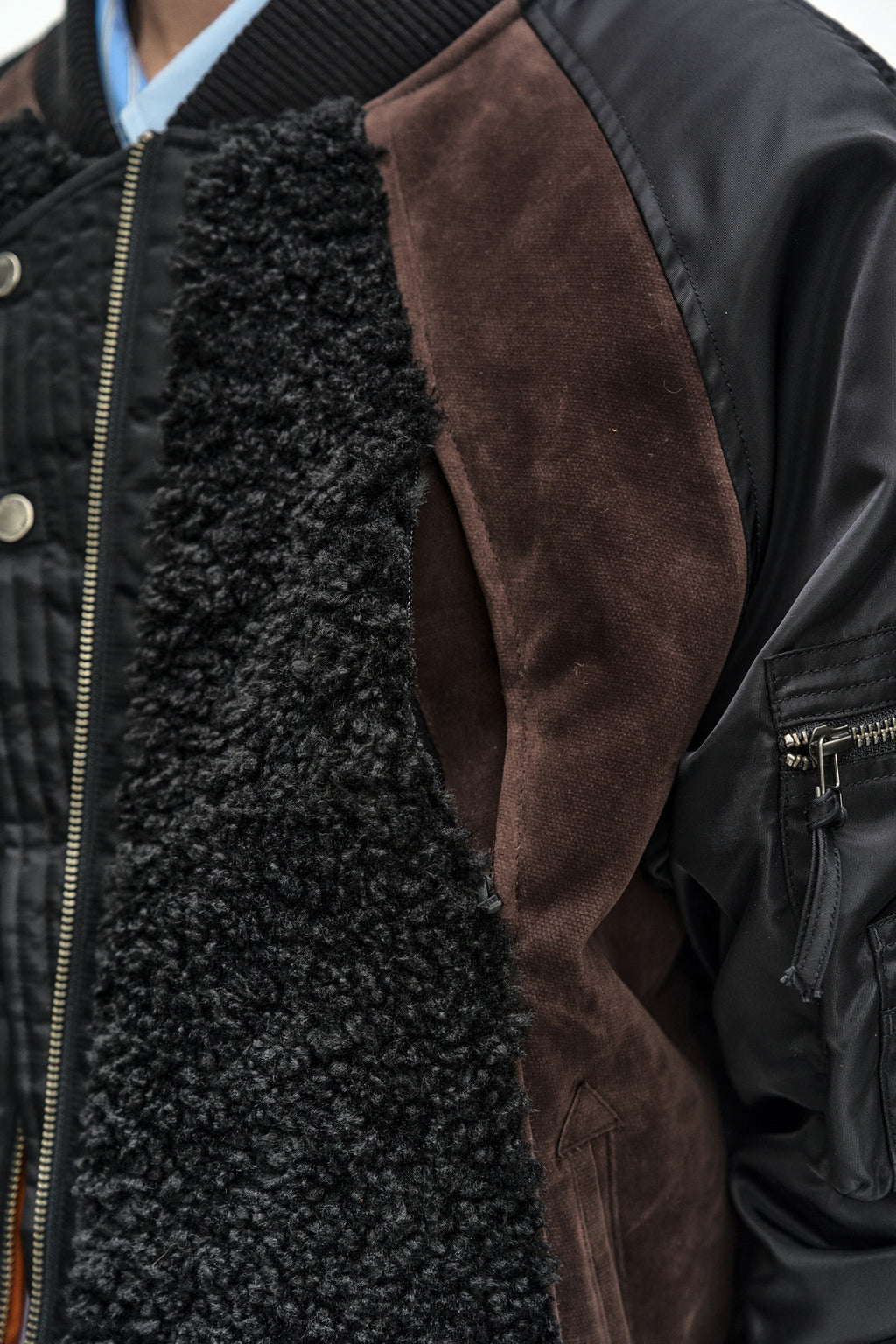 Andersson Bell - Fur Nylon Raglan Bomber Jacket (black) (Black) product image 9 | TRAB K-Fashion Australia