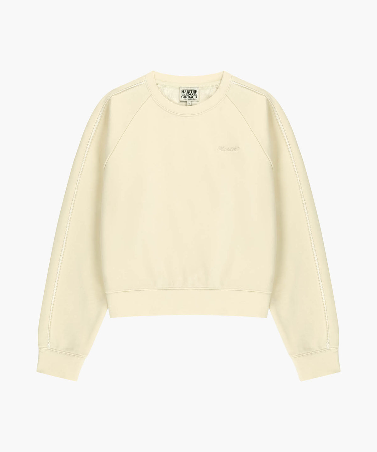 Marithe & Francois Girbaud - Lace Detail Crop Sweatshirt (Ivory) product image 6 | TRAB K-Fashion Australia
