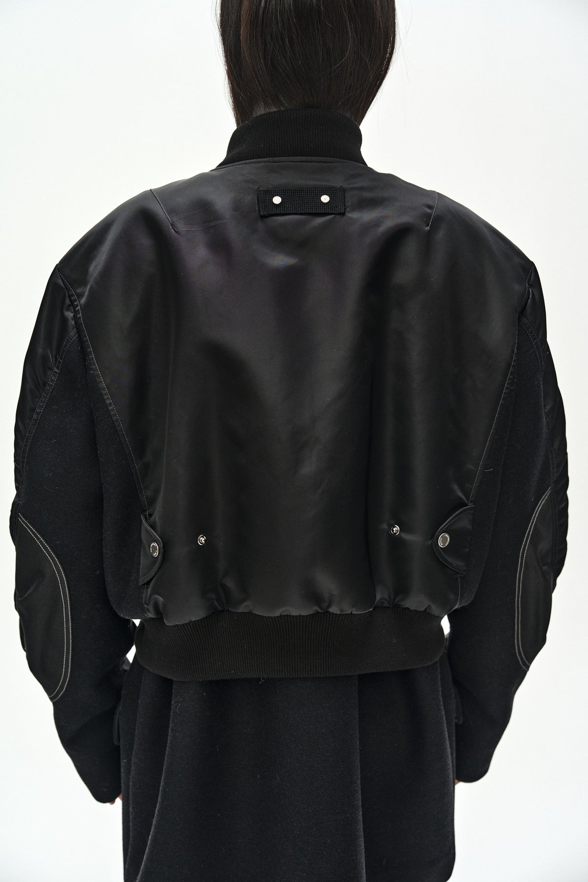 Andersson Bell - Unisex Deconstructed Layered Bomber Coat (Black) product image 12 | TRAB K-Fashion Australia
