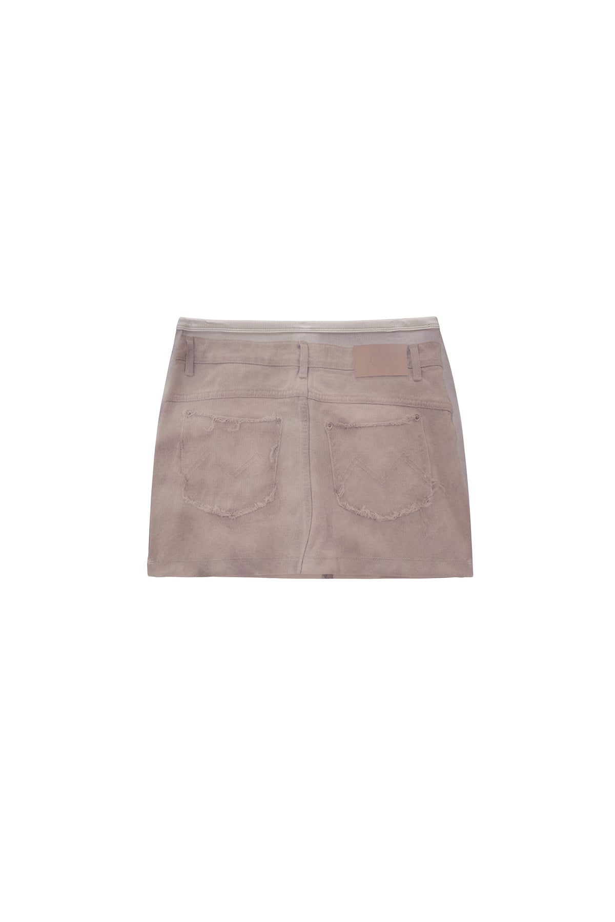 Matin Kim - Denim Printed Jersey Mini Skirt (Beige) product image 2 | TRAB K-Fashion Australia