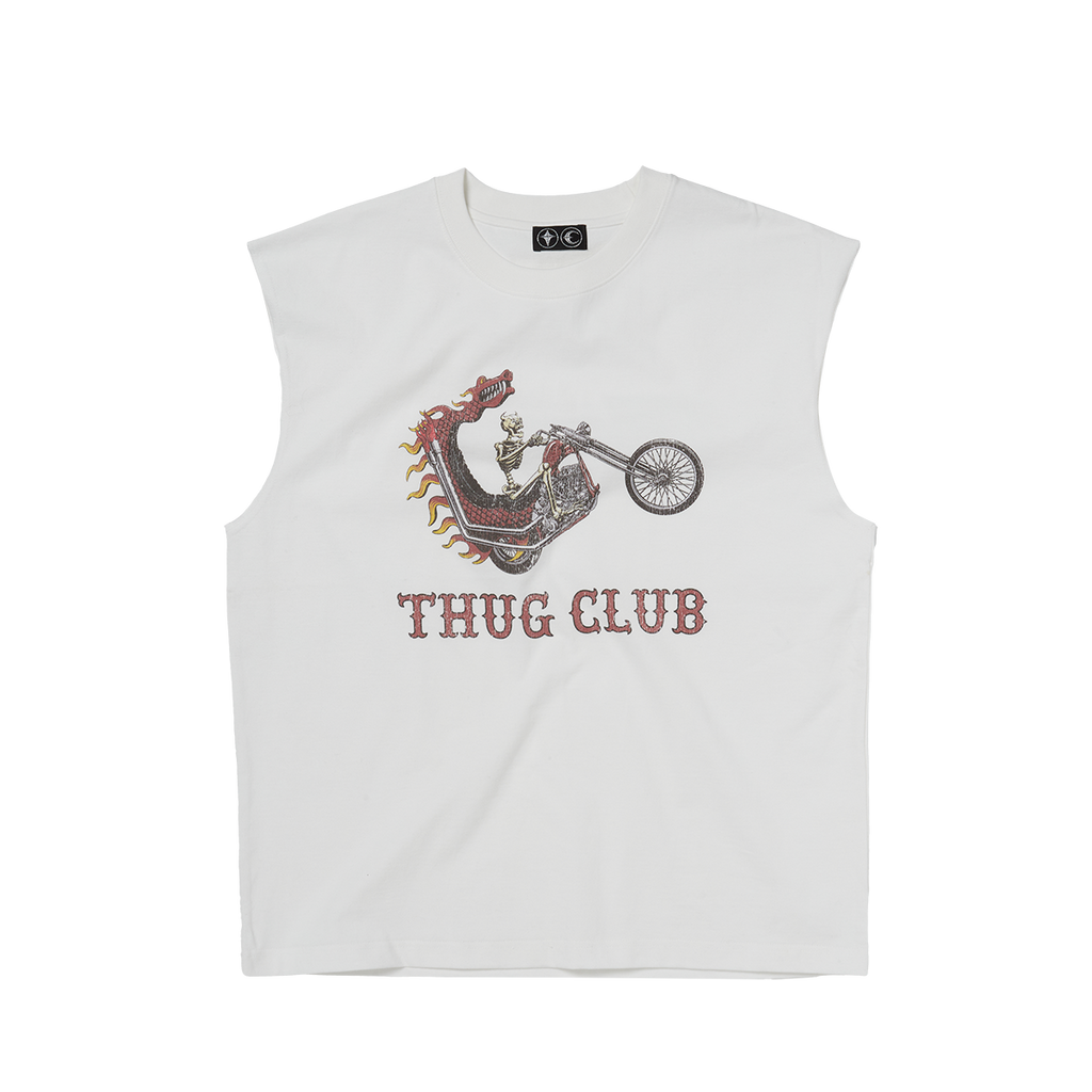 Thug Club - Dragon Chopper Sleeveless (White) product image 1 | TRAB K-Fashion Australia
