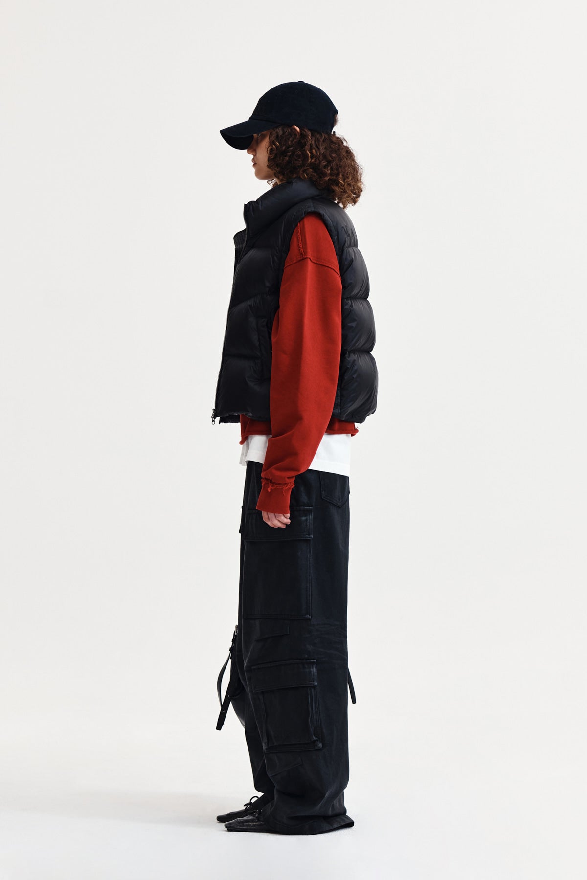 Matin Kim - Unbalance Quilted Down Vest (Black) product image 7 | TRAB K-Fashion Australia