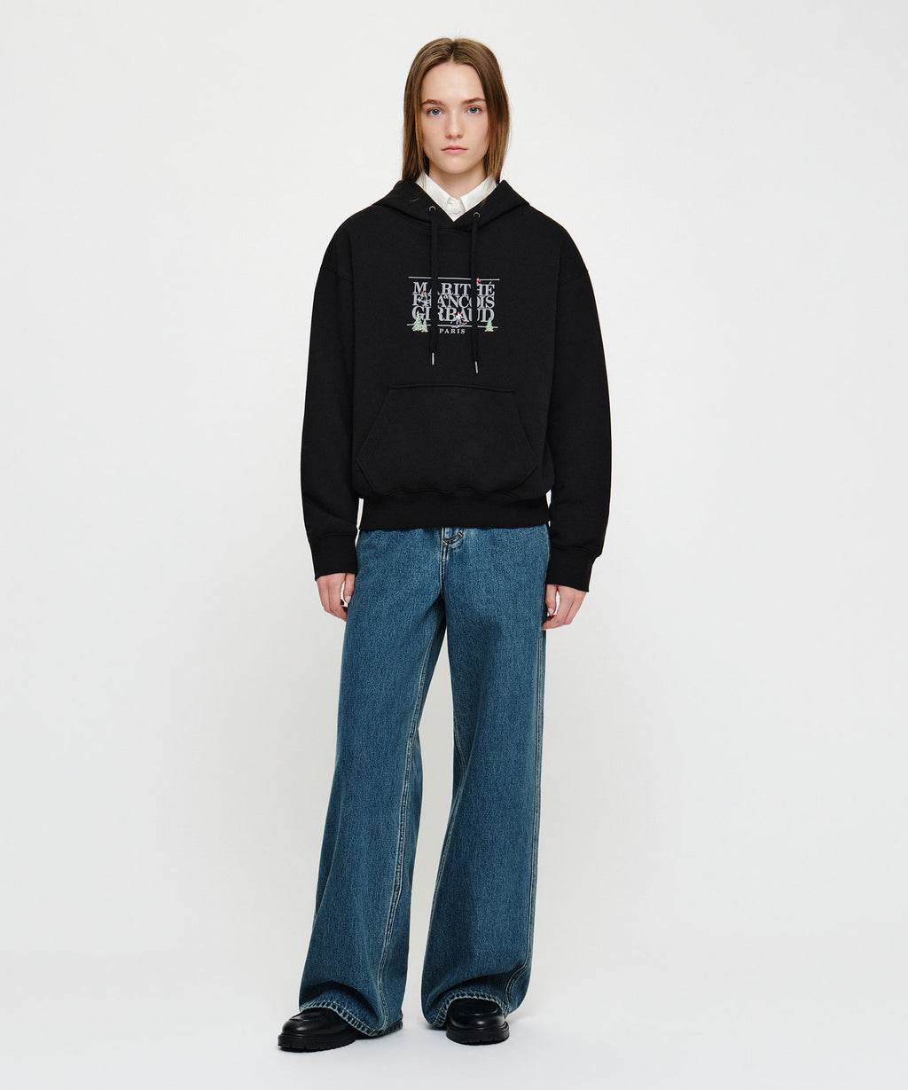 Marithe & Francois Girbaud - Alpes Classic Logo Oversized Hoodie (brushed) (Black) product image 4 | TRAB K-Fashion Australia