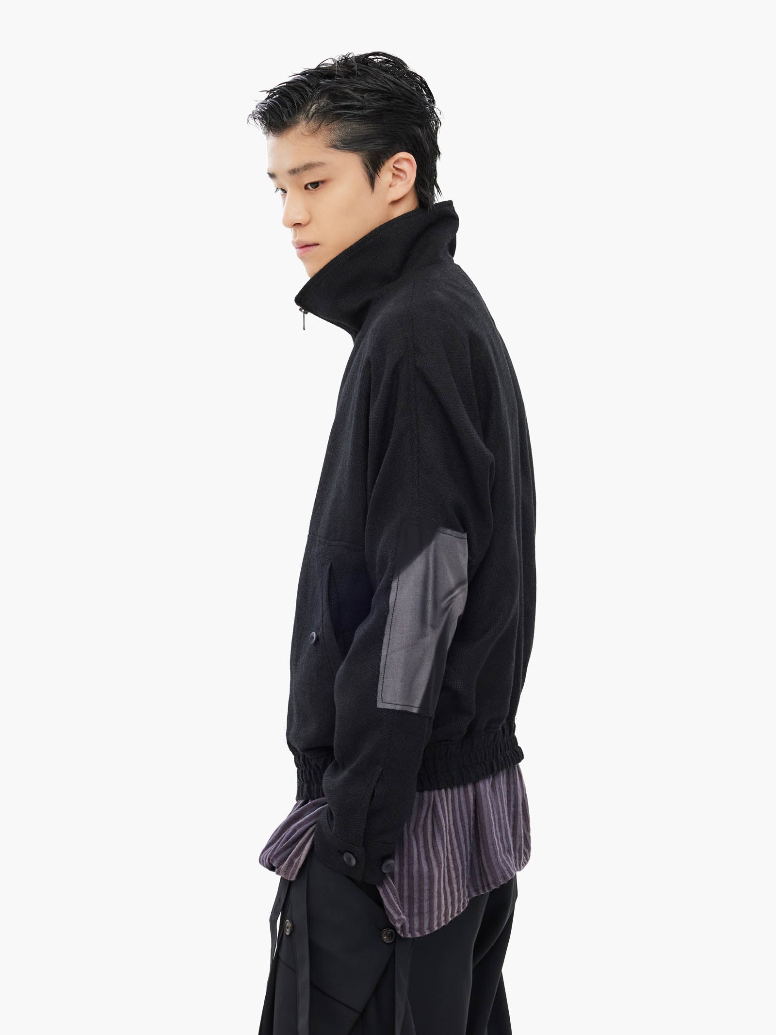 Jiyong Kim - Sun-Bleached Double Front Jacket (Black) product image 4 | TRAB K-Fashion Australia