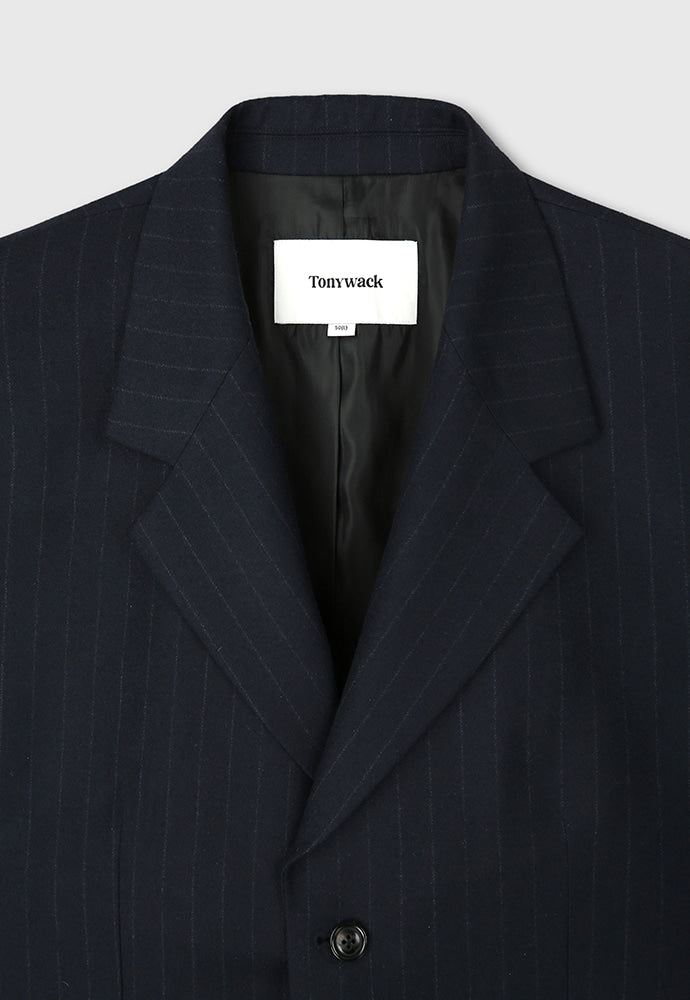 Tonywack - Virgin Wool Oversized Blazer (D.Navy Pinstripe) product image 10 | TRAB K-Fashion Australia