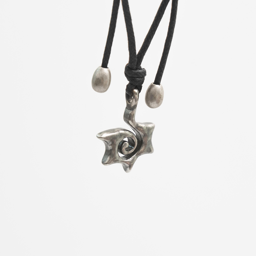 Towtow Archive - [Pre-Order – Ships June 29] Swirl Star Charm Necklace Black (Silver) product image 4 | TRAB K-Fashion Australia
