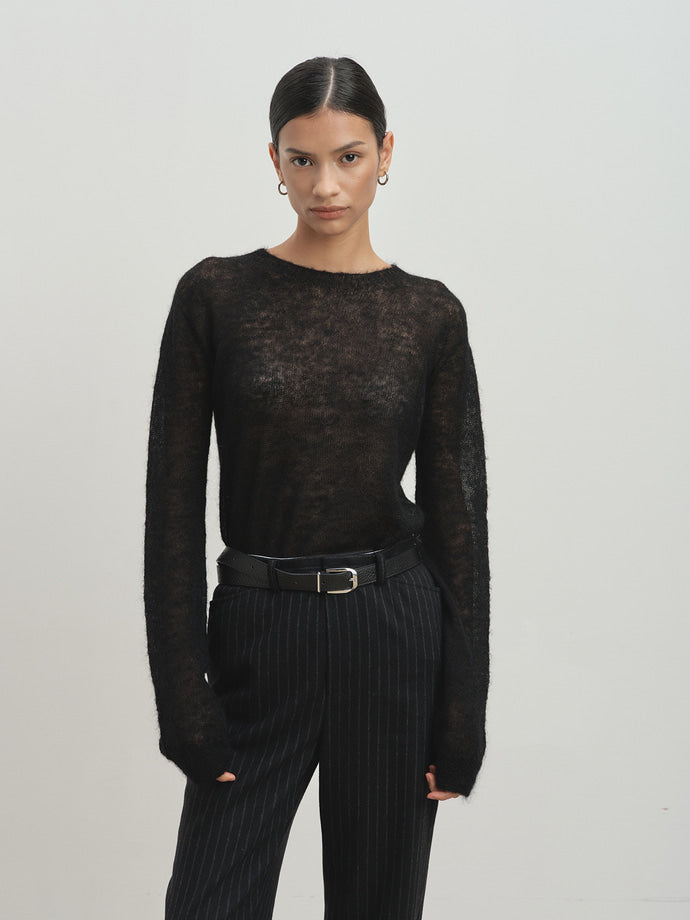 Tonywack - Striped Wool Flared Trousers (Black Stripe) product image 7 | TRAB K-Fashion Australia