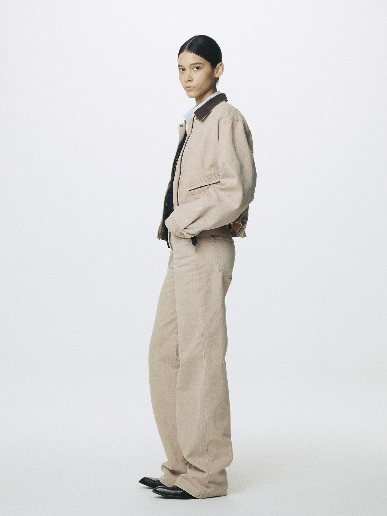 Tonywack - Cropped Work Jacket (Washed Beige) product image 2 | TRAB K-Fashion Australia