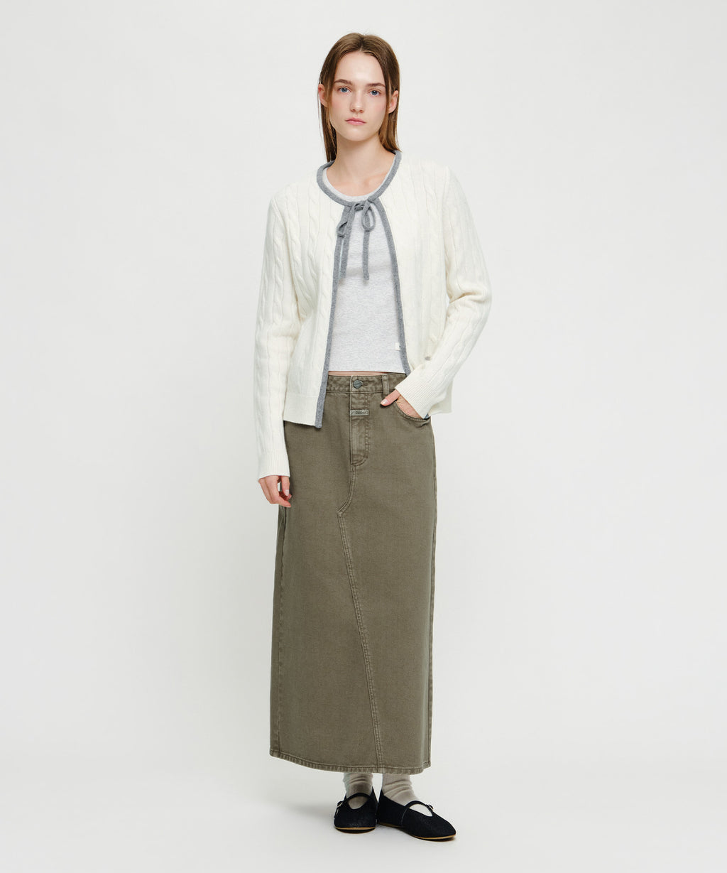 Marithe & Francois Girbaud - [Pre-order – Ships 12 Oct] Maxi Denim Skirt (Brown) product image 1 | TRAB K-Fashion Australia