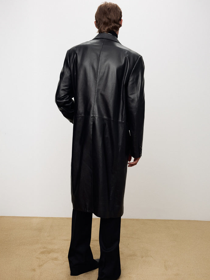 Tonywack - Nappa Leather Double-Breasted Coat (Black) product image 5 | TRAB K-Fashion Australia