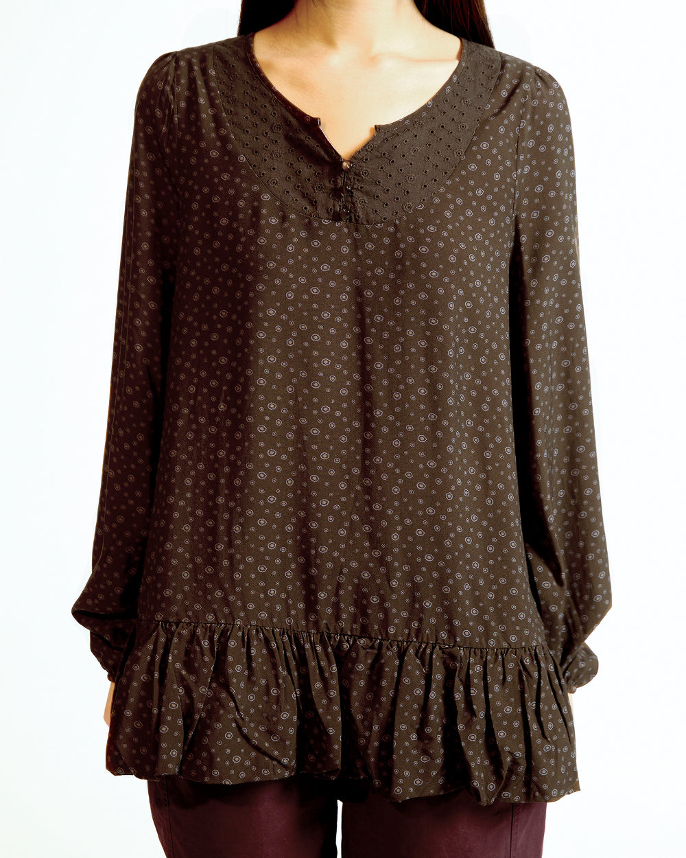 Coyseio - Dudu Puff Blouse (Brown) product image 7 | TRAB K-Fashion Australia