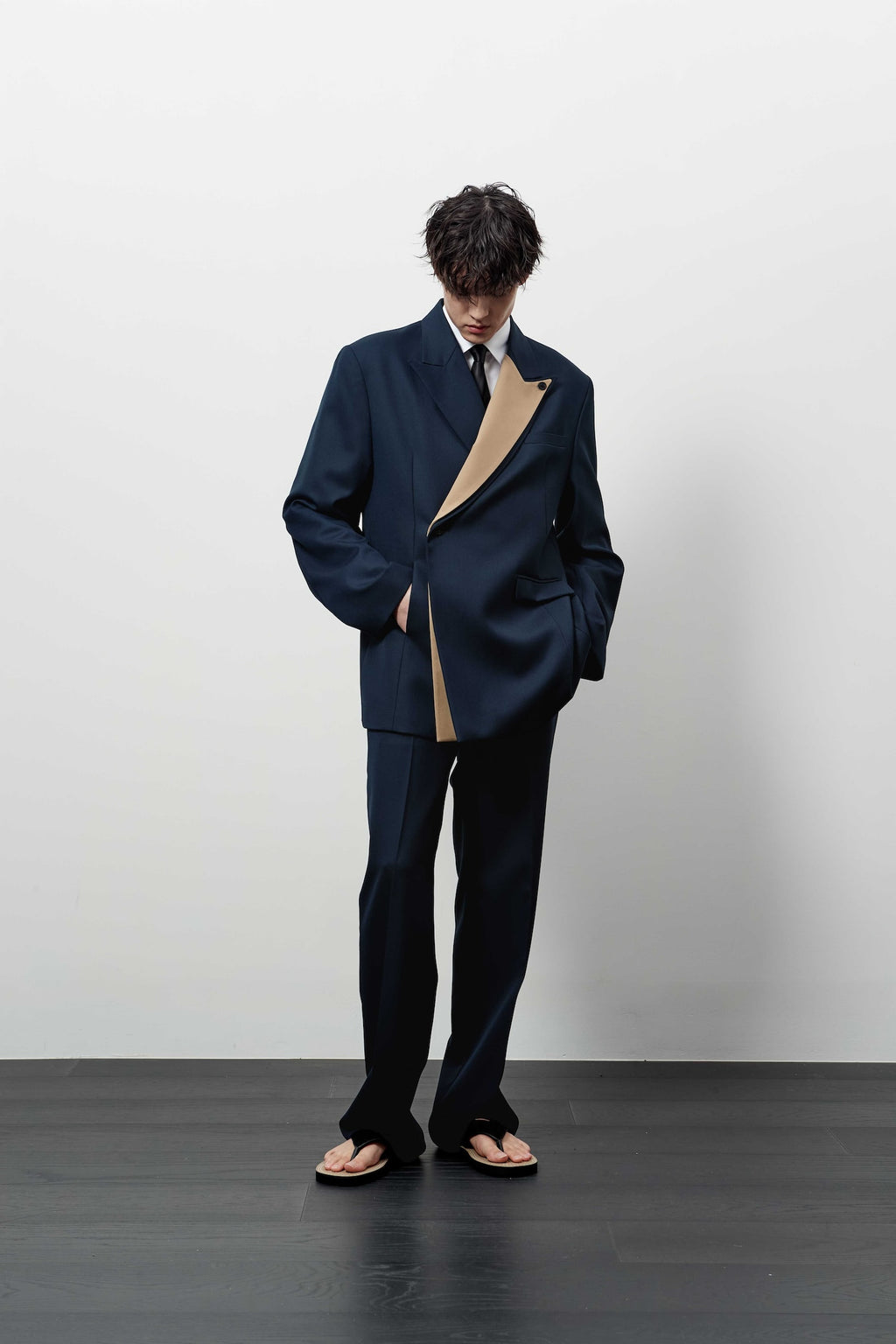Stu - Layered Lapel Blazer (Navy) product image 8 | TRAB K-Fashion Australia