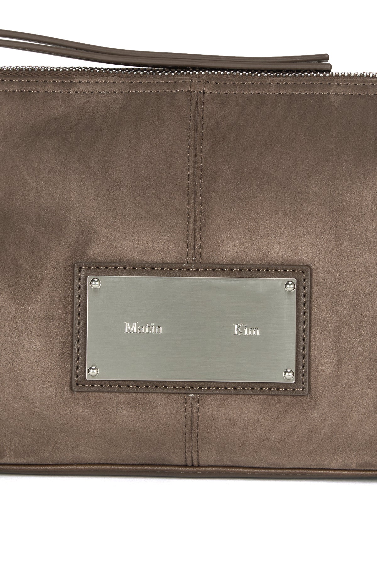 Matin Kim - Suede Buckle Strap Shoulder Bag (Charcoal) product image 5 | TRAB K-Fashion Australia