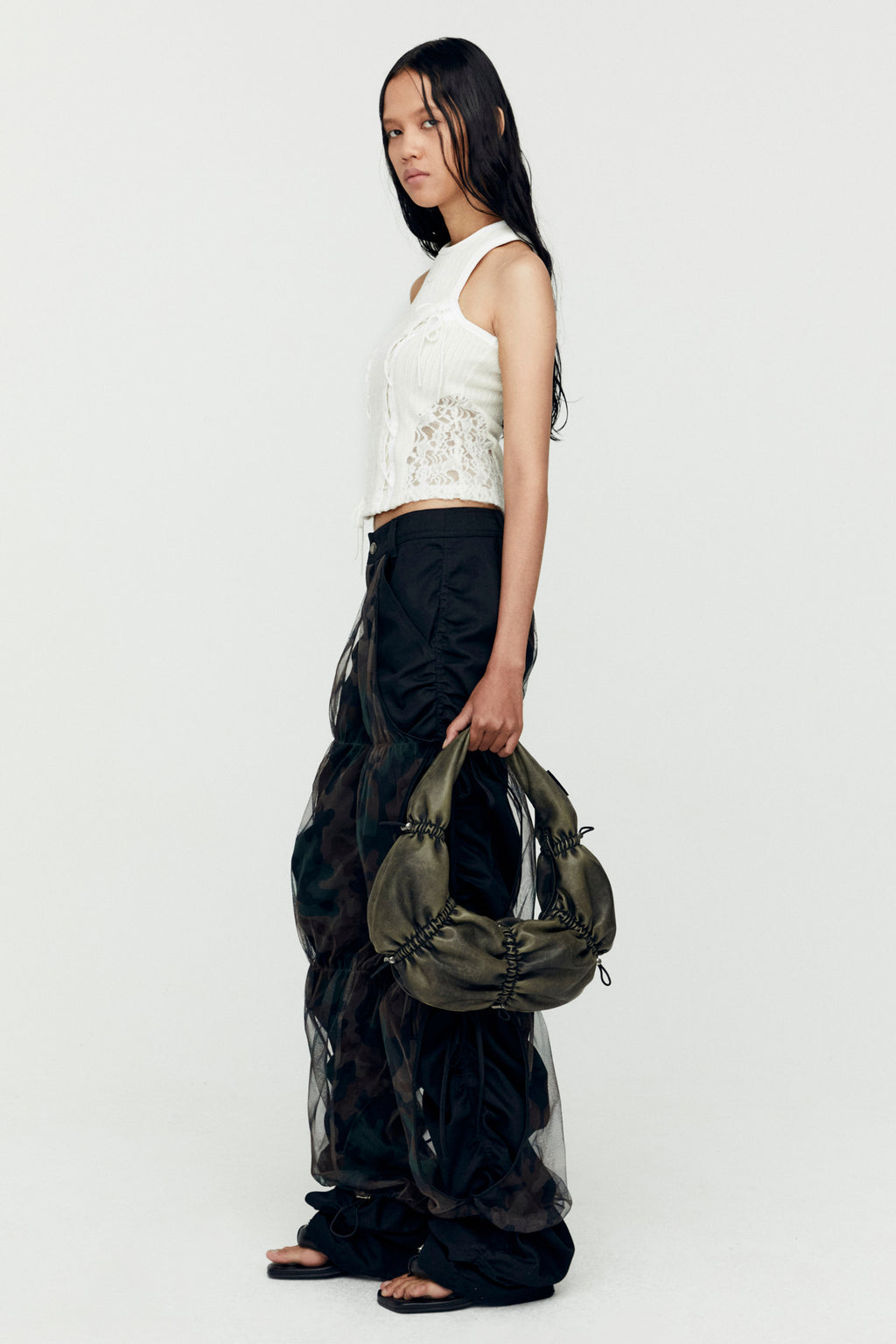 Andersson Bell - Lace-Up Sleeveless Top (Ivory) product image 4 | TRAB K-Fashion Australia