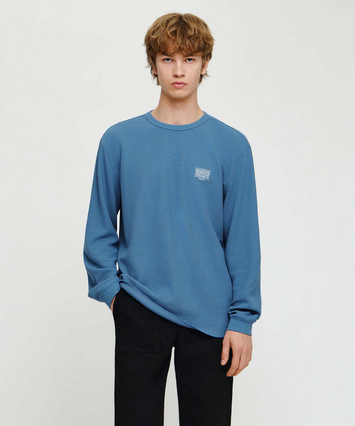 Marithe & Francois Girbaud - Waffle Long Sleeve Tee (Blue) product image 1 | TRAB K-Fashion Australia