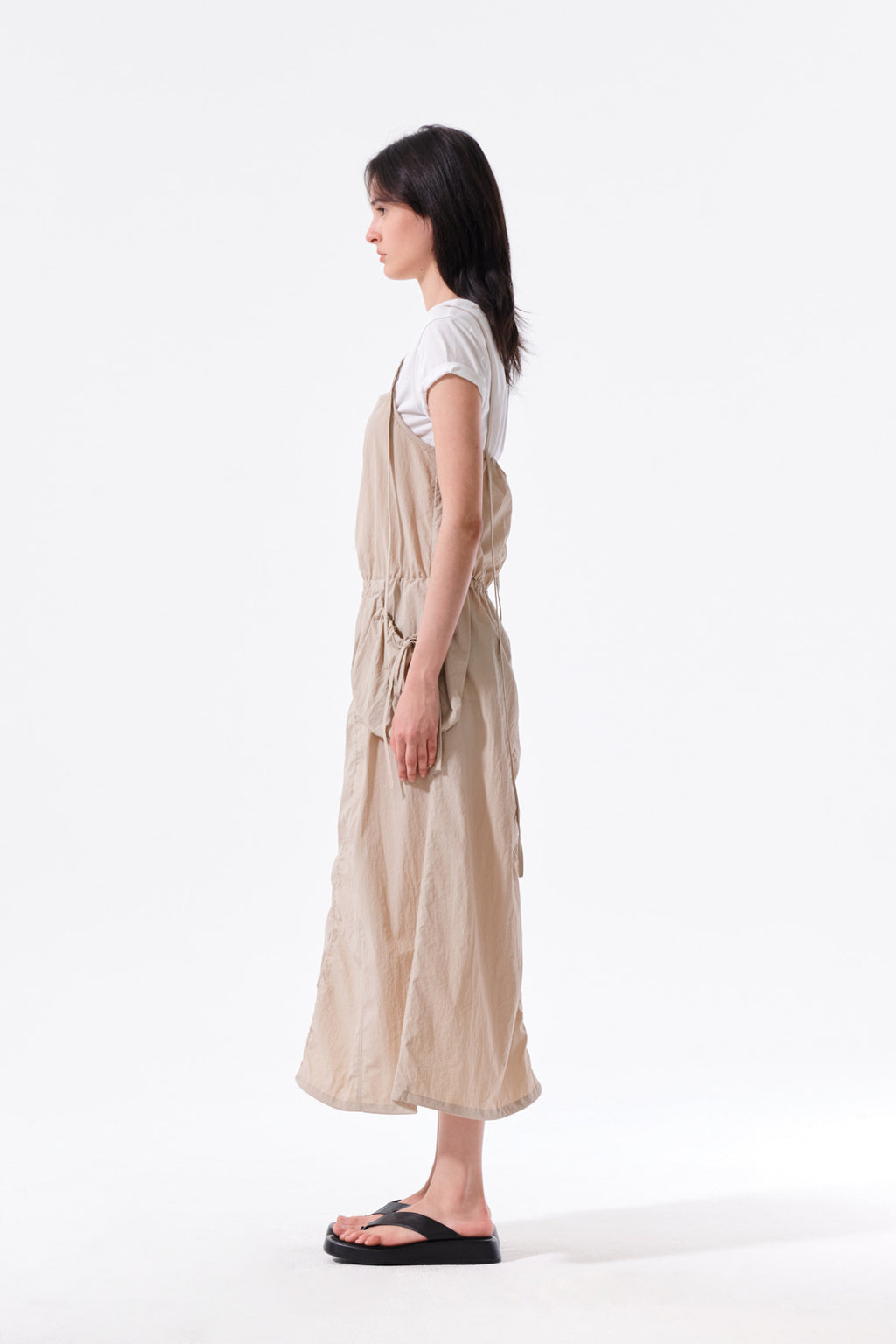 Matin Kim - Strap Detail Sleeveless Utility Dress (Beige) product image 7 | TRAB K-Fashion Australia